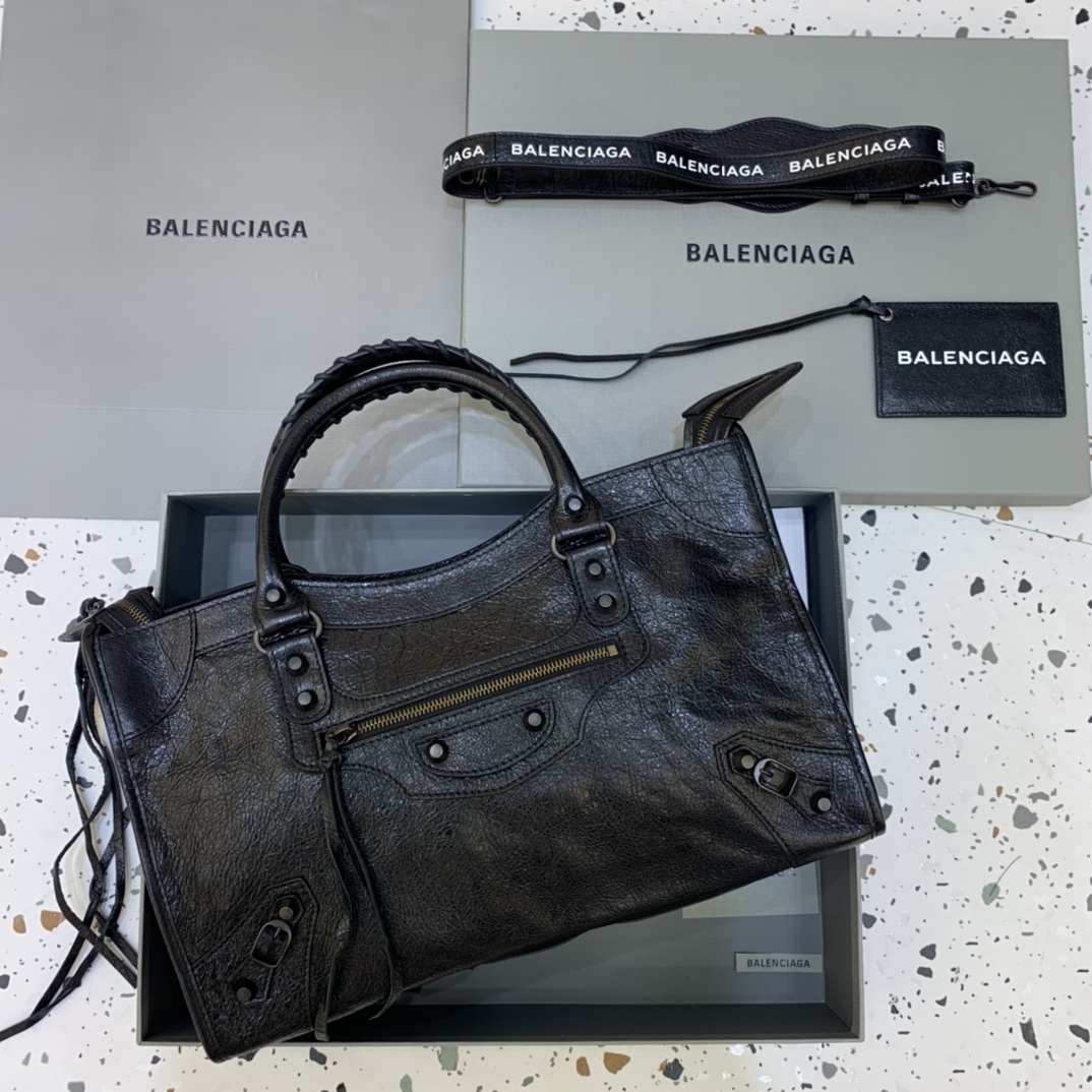 Balenciaga Classic City Medium Handbag Shoulder Bag Black